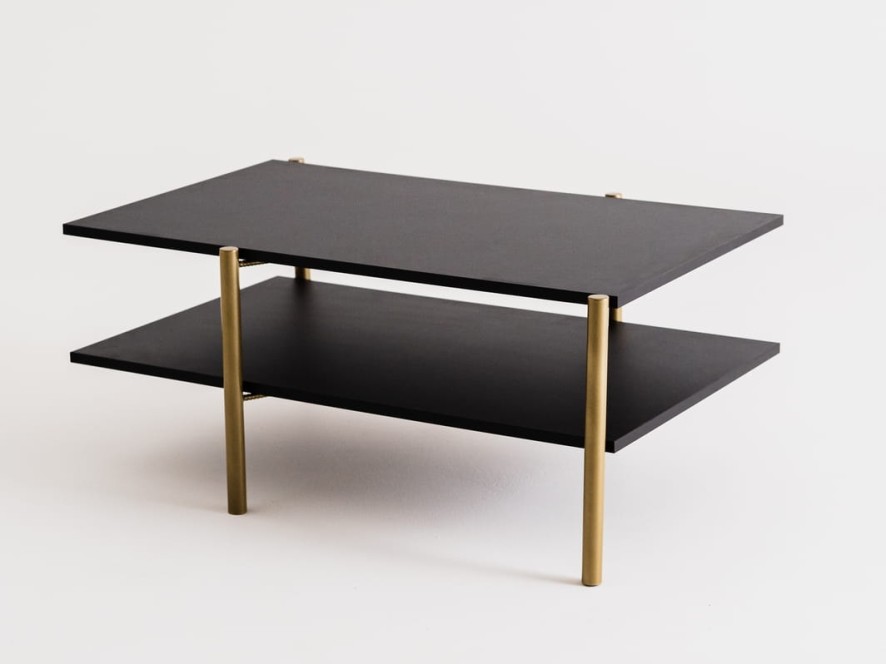 Stół kawowy RAVE BASIC 100x60 - czarny(7919), złoty