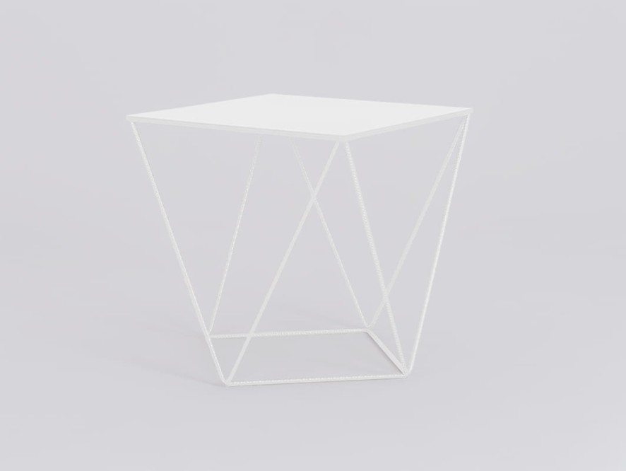 Stolik DARYL METAL 55 - biały