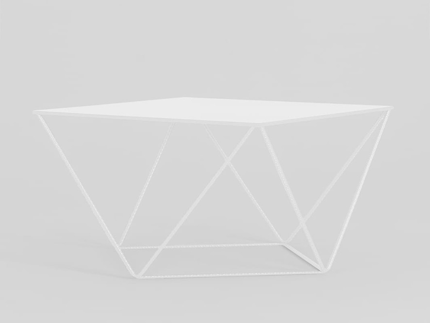 Stół kawowy DARYL METAL 80 - biały