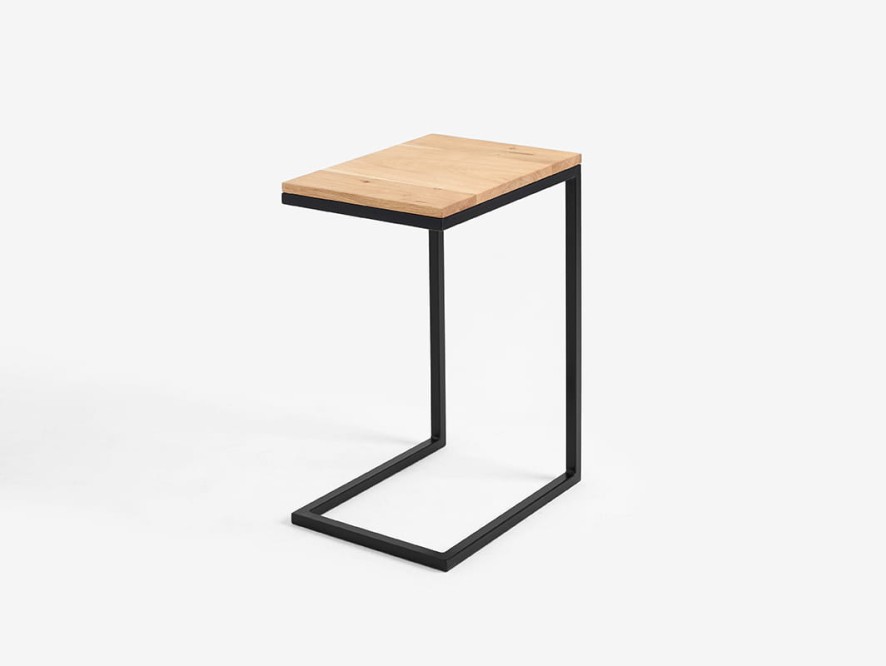 Stolik LUPE SOLID WOOD 30 - dąb, czarny