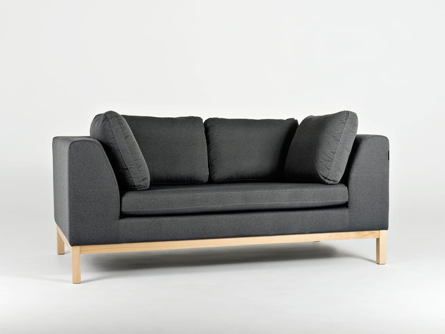 Sofa AMBIENT WOOD 2 os. - bazalt(ml98), naturalny