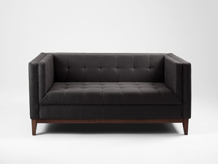 Sofa by-TOM 2 os. rozkł. - karbon(et95), orzech