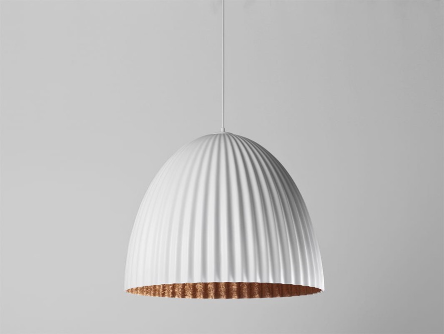 Lampa wisząca PLISSART M - biały/miedź