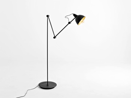 Lampa podłogowa COBEN FLOOR - czarny (złoty środek klosza)