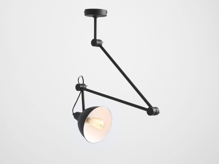 Lampa wisząca COBEN SUSPENSION - czarny (biały środek klosza)