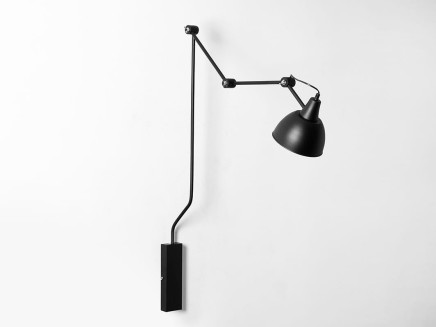 Lampa ścienna COBEN WALL - czarny (złoty środek klosza)