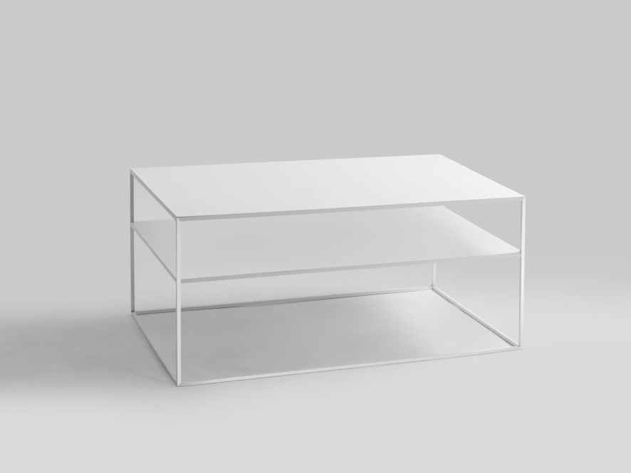 Stół kawowy TENSIO 2 FLOOR METAL 100x60 - biały
