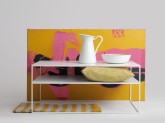Stół kawowy TENSIO 2 FLOOR METAL 100x60 - biały
