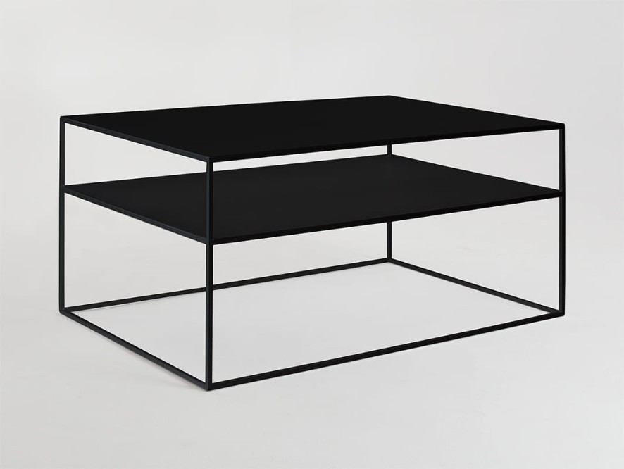 Stół kawowy TENSIO 2 FLOOR METAL 100x60 - czarny