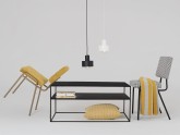 Stół kawowy TENSIO 2 FLOOR METAL 100x60 - czarny