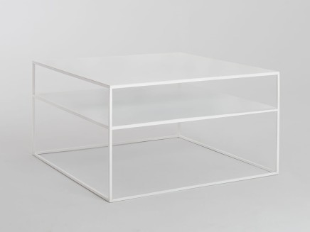 Stół kawowy TENSIO 2 FLOOR METAL 80 - biały