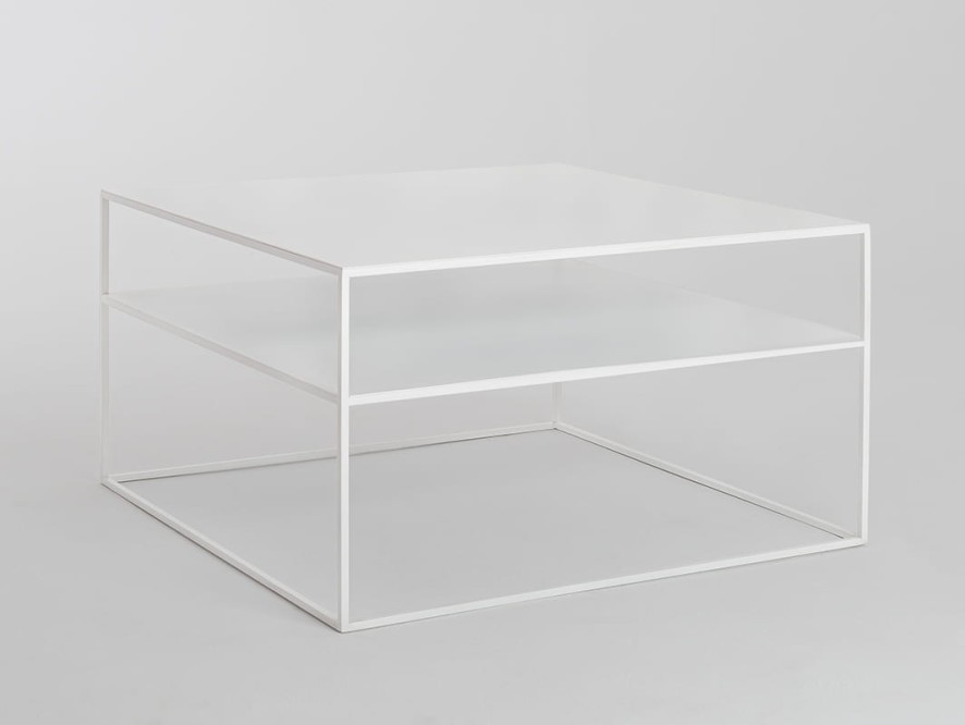 Stół kawowy TENSIO 2 FLOOR METAL 80 - biały