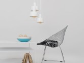 Stół kawowy TENSIO 2 FLOOR METAL 80 - biały
