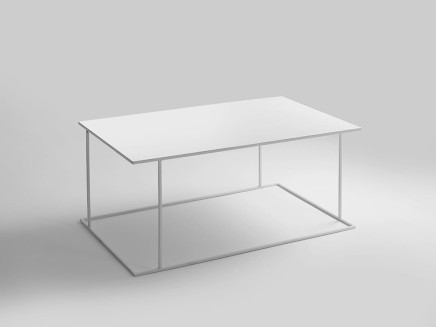 Stół kawowy WALT METAL 100x60 - biały