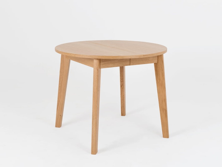 Stół jadalniany WOODYOU ROUND 95 rozkł. - dąb lity gładki