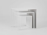Stół kawowy zestaw 2 WALL TRIO METAL 35x45x55 - biały