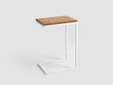 Stolik LUPE SOLID WOOD 30 - dąb, biały