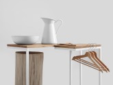 Stolik LUPE SOLID WOOD 30 - dąb, biały