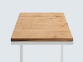 Stolik LUPE SOLID WOOD 30 - dąb, biały