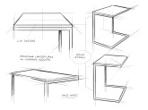 Stolik LUPE SOLID WOOD 30 - dąb, biały