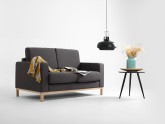 Sofa SCANDIC 2 os. rozkł. - karbon(et95), naturalny