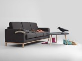 Sofa SCANDIC 3 os. - karbon(et95), naturalny