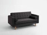 Sofa TOPIC WOOD 2 os. rozkł. - karbon(et95), naturalny
