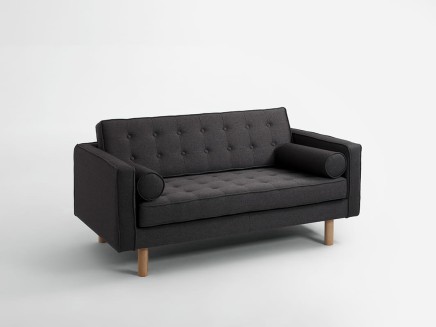 Sofa 2-osobowa z funkcją spania TOPIC WOOD - karbon (et95) naturalny