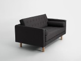 Sofa TOPIC WOOD 2 os. rozkł. - karbon(et95), naturalny
