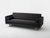 Sofa TOPIC WOOD 3 os. rozkł. - karbon(et95), naturalny