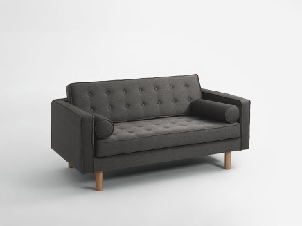 Sofa 2-osobowa TOPIC WOOD - stalowy (et91) naturalny