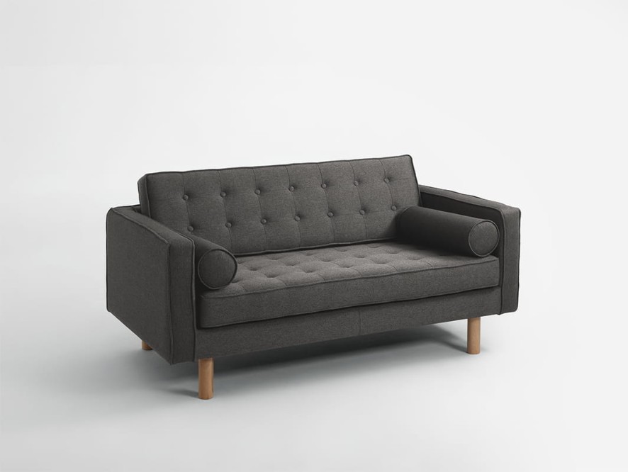 Sofa TOPIC WOOD 2 os. - stalowy(et91), naturalny