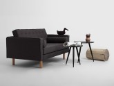 Sofa TOPIC WOOD 2 os. - karbon(et95), naturalny