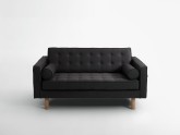 Sofa TOPIC WOOD 2 os. - karbon(et95), naturalny