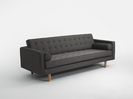 Sofa 3-osobowa TOPIC WOOD - stalowy (et91) naturalny
