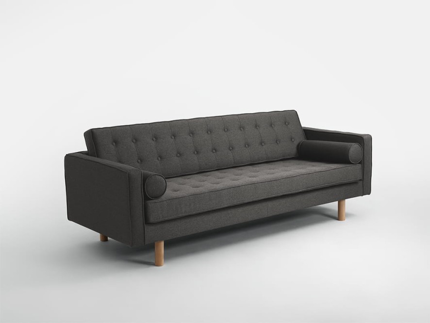 Sofa TOPIC WOOD 3 os. - stalowy(et91), naturalny
