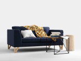 Sofa WILLY 2 os. - atramentowy(et80), naturalny