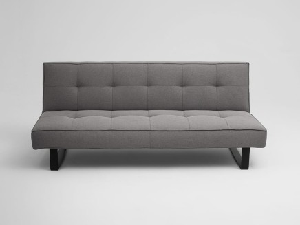 Sofa 2-osobowa z funkcją spania SLEEK - stalowy (et91) czarny
