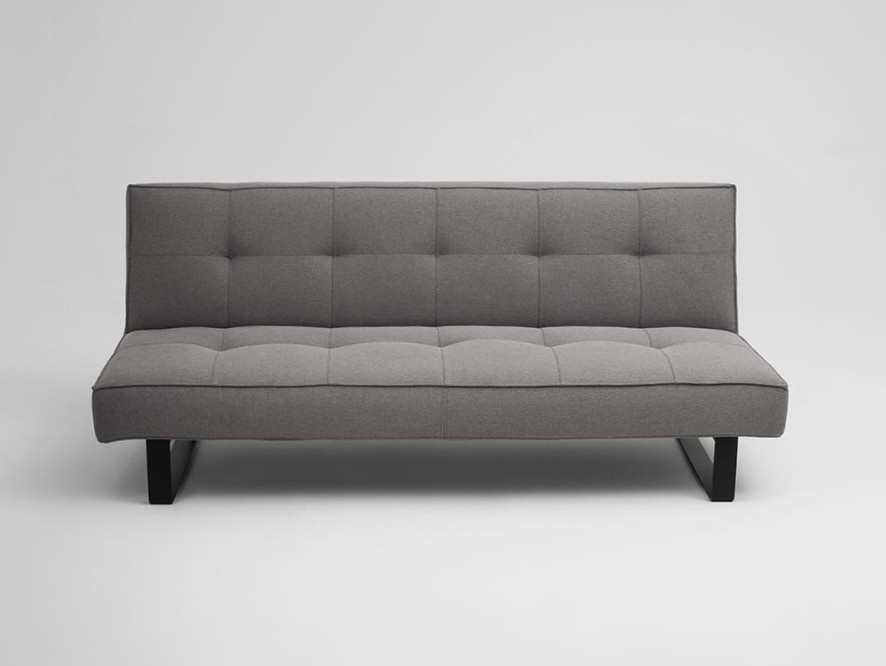 Sofa SLEEK 2 os. rozkł. - stalowy(et91), czarny