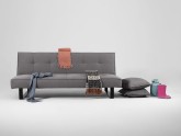 Sofa SLEEK 2 os. rozkł. - stalowy(et91), czarny