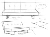 Sofa SLEEK 2 os. rozkł. - stalowy(et91), czarny