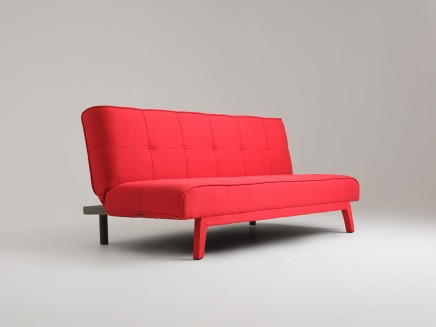 Sofa 2-osobowa z funkcją spania MODES - krwista czerwień (et60) czarny