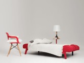 Sofa MODES 2 os. rozkł. - krwista czerwień(et60), czarny