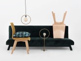 Sofa MODES L 3 os. rozkł. - avocado(rv38), czarny