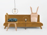 Sofa MODES L 3 os. rozkł. - marakuja(rv41), czarny