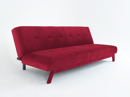 Sofa 3-osobowa z funkcją spania MODES L - soczysta żurawina (rv61) czarny