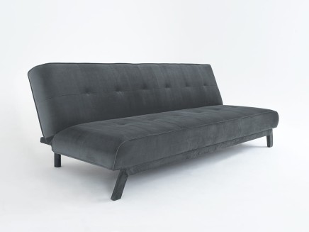Sofa 3-osobowa z funkcją spania MODES L - szary bez (rv96) czarny