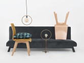 Sofa MODES L 3 os. rozkł. - szary bez(rv96), czarny