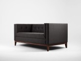 Sofa by-TOM 2 os. rozkł. - karbon(et95), orzech