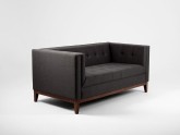 Sofa by-TOM 2 os. rozkł. - karbon(et95), orzech